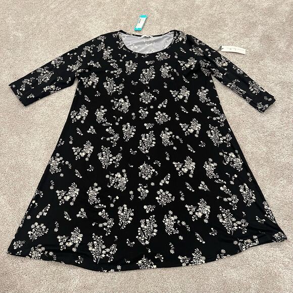 NWT Women's‎ Nine Britton Stitch Fix Dress Black with White 1X Plus - Picture 6 of 8